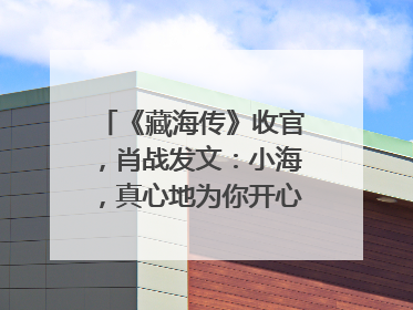 《藏海传》收官，肖战发文：小海，真心地为你开心！你看，有这么多人懂你！