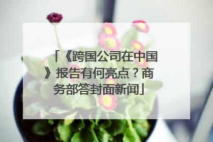 《跨国公司在中国》报告有何亮点？商务部答封面新闻