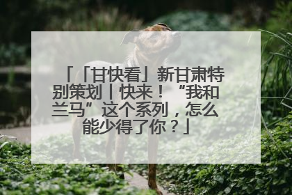 「甘快看」新甘肃特别策划丨快来！“我和兰马”这个系列，怎么能少得了你？