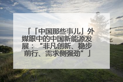 「中国那些事儿」外媒眼中的中国新能源发展：“非凡创新、稳步前行、需求侧强劲”