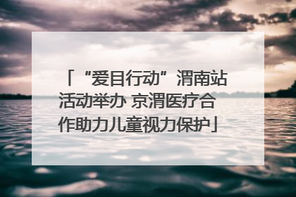 “爱目行动”渭南站活动举办 京渭医疗合作助力儿童视力保护