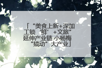 “美食上新+深加工锁‘鲜’+文旅”延伸产业链 小杨梅“撬动”大产业