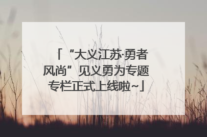 “大义江苏·勇者风尚”见义勇为专题专栏正式上线啦~