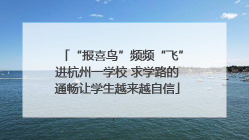 “报喜鸟”频频“飞”进杭州一学校 求学路的通畅让学生越来越自信