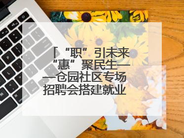 “职”引未来“惠”聚民生——仓园社区专场招聘会搭建就业“暖心桥”