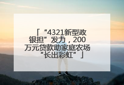 “4321新型政银担”发力，200万元贷款助家庭农场“长出彩虹”