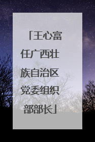 王心富任广西壮族自治区党委组织部部长
