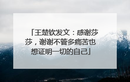 王楚钦发文：感谢莎莎，谢谢不管多痛苦也想证明一切的自己