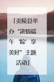 炎陵县举办“浓情端午‘粽’享美好”主题活动