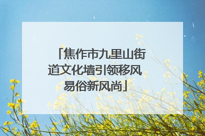 焦作市九里山街道文化墙引领移风易俗新风尚