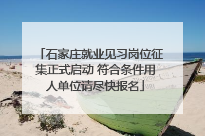 石家庄就业见习岗位征集正式启动 符合条件用人单位请尽快报名