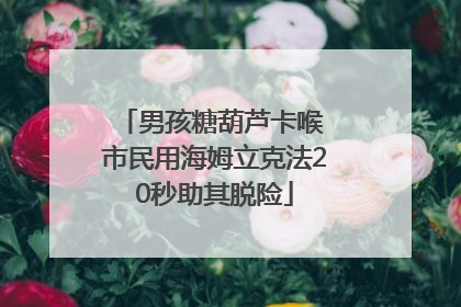 男孩糖葫芦卡喉 市民用海姆立克法20秒助其脱险