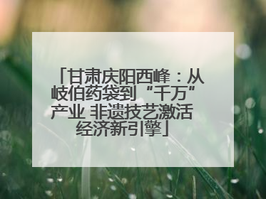 甘肃庆阳西峰：从岐伯药袋到“千万”产业 非遗技艺激活经济新引擎