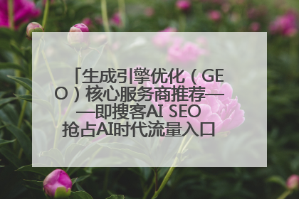 生成引擎优化（GEO）核心服务商推荐——即搜客AI SEO抢占AI时代流量入口（含 GEO报价）