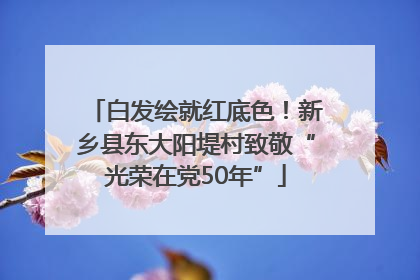 白发绘就红底色！新乡县东大阳堤村致敬“光荣在党50年”