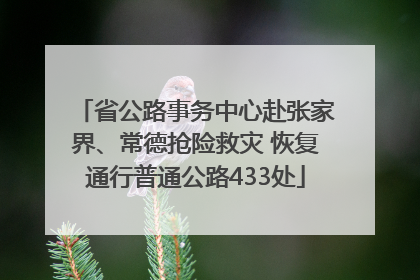 省公路事务中心赴张家界、常德抢险救灾 恢复通行普通公路433处