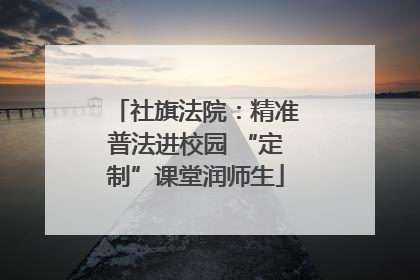 社旗法院：精准普法进校园 “定制”课堂润师生