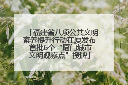 福建省八项公共文明素养提升行动在厦发布 首批6个“厦门城市文明观察点”授牌