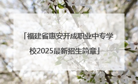 福建省惠安开成职业中专学校2025最新招生简章