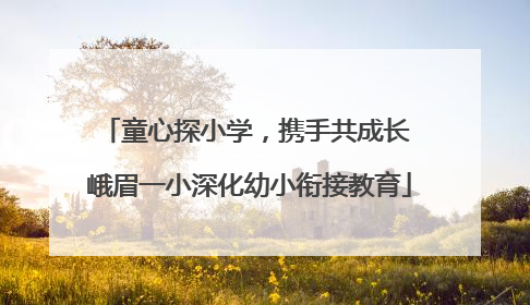 童心探小学，携手共成长 峨眉一小深化幼小衔接教育