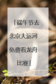 端午节去北京大运河免费看龙舟比赛