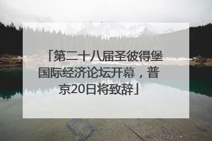 第二十八届圣彼得堡国际经济论坛开幕，普京20日将致辞