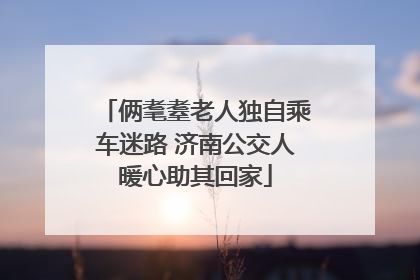 俩耄耋老人独自乘车迷路 济南公交人暖心助其回家