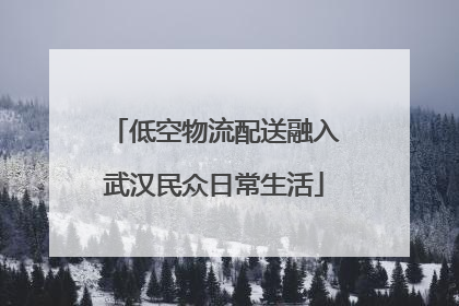 低空物流配送融入武汉民众日常生活