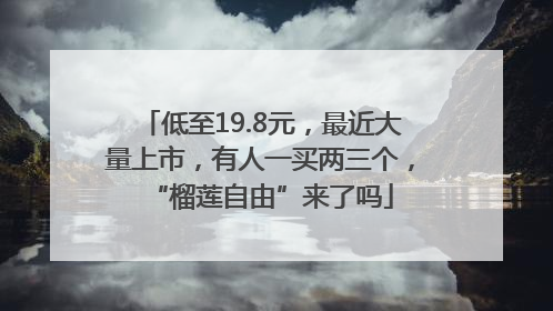 低至19.8元，最近大量上市，有人一买两三个，“榴莲自由”来了吗