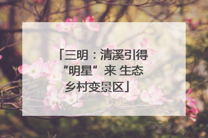三明：清溪引得“明星”来 生态乡村变景区
