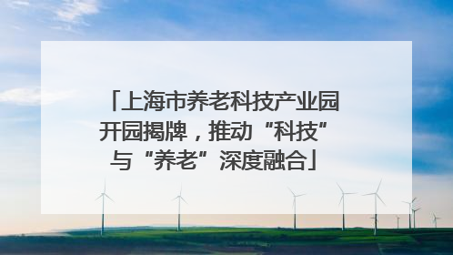 上海市养老科技产业园开园揭牌，推动“科技”与“养老”深度融合