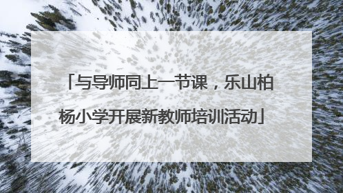 与导师同上一节课，乐山柏杨小学开展新教师培训活动