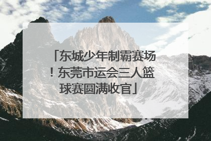 东城少年制霸赛场！东莞市运会三人篮球赛圆满收官
