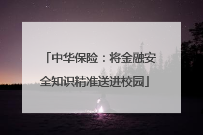 中华保险：将金融安全知识精准送进校园