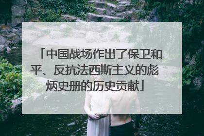 中国战场作出了保卫和平、反抗法西斯主义的彪炳史册的历史贡献