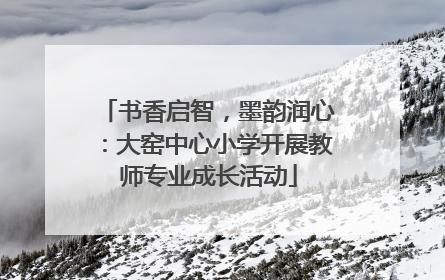 书香启智，墨韵润心：大窑中心小学开展教师专业成长活动