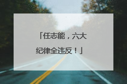 任志能，六大纪律全违反！