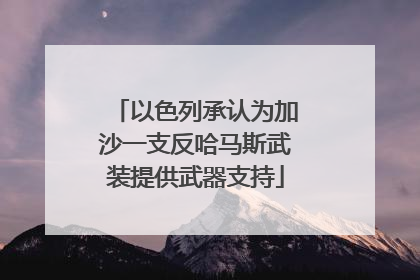 以色列承认为加沙一支反哈马斯武装提供武器支持