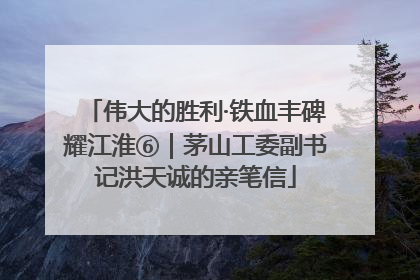 伟大的胜利·铁血丰碑耀江淮⑥｜茅山工委副书记洪天诚的亲笔信
