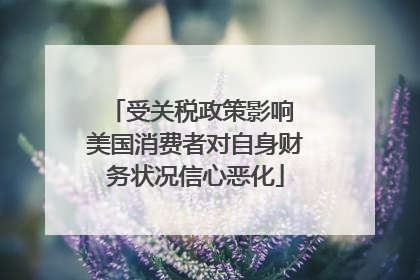 受关税政策影响 美国消费者对自身财务状况信心恶化