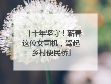 十年坚守！蕲春这位女司机，驾起乡村便民桥