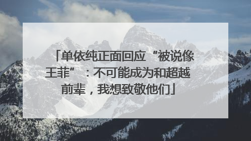 单依纯正面回应“被说像王菲”：不可能成为和超越前辈，我想致敬他们