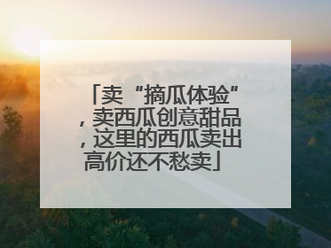 卖“摘瓜体验”，卖西瓜创意甜品，这里的西瓜卖出高价还不愁卖