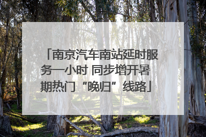 南京汽车南站延时服务一小时 同步增开暑期热门“晚归”线路