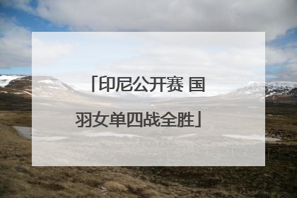 印尼公开赛 国羽女单四战全胜