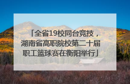全省19校同台竞技，湖南省高职院校第二十届职工篮球赛在衡阳举行