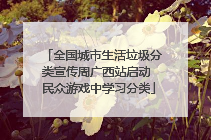 全国城市生活垃圾分类宣传周广西站启动 民众游戏中学习分类