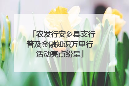农发行安乡县支行普及金融知识万里行活动亮点纷呈