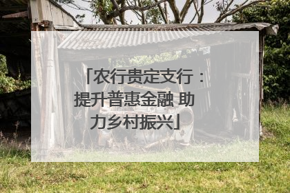 农行贵定支行：提升普惠金融 助力乡村振兴