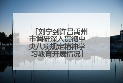 刘宁到许昌禹州市调研深入贯彻中央八项规定精神学习教育开展情况